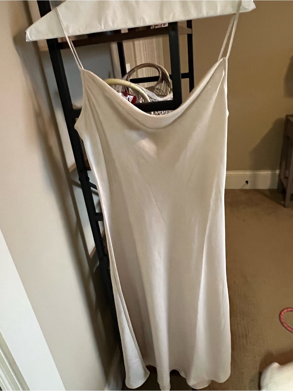 LOFT Ivory Slip Dress with Cowl Neck